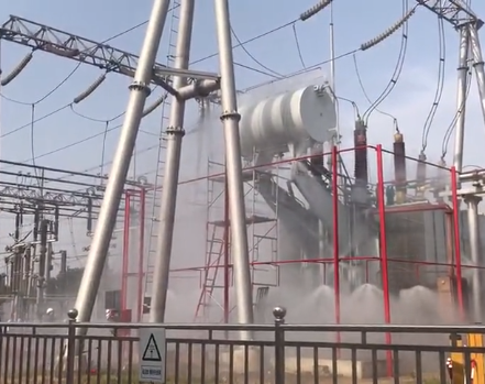 变电站高压细水雾灭火系统的试验视频